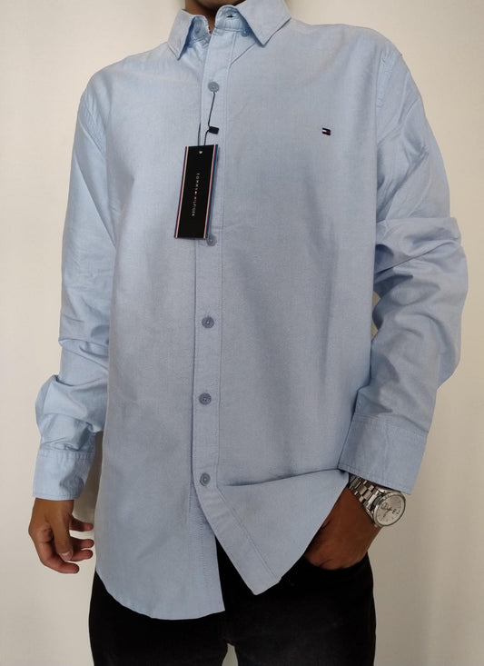 CAMISA MANGA LARGA TOMMY AZUL